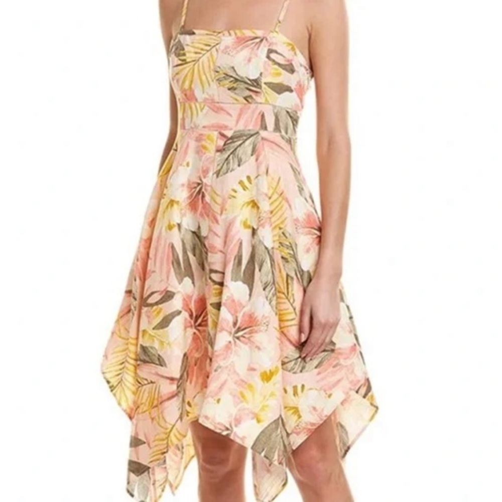 Joie Phara Dusty Nude Floral Linen dress